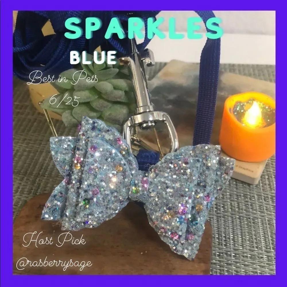 🐾Dog Leash and Detachable Bow Set in Sparkles🐾